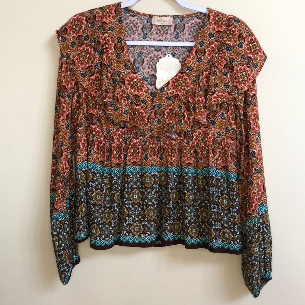 Altar’d State Peasant Ruffle Top